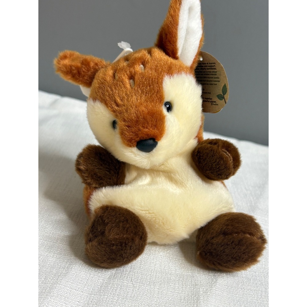 Aurora Palm Fawn Deer Plush Stuffed Animal Orange Brown New with Tags